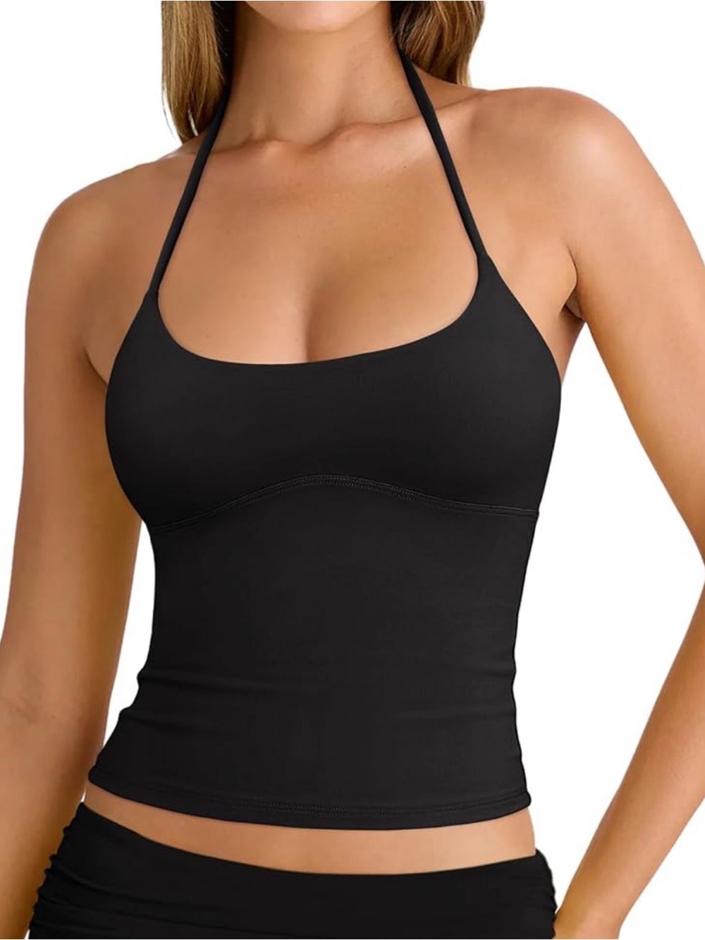NWT ReoRia Black Halter Tank Top
